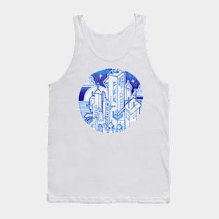 Blue Landscape Tank Top